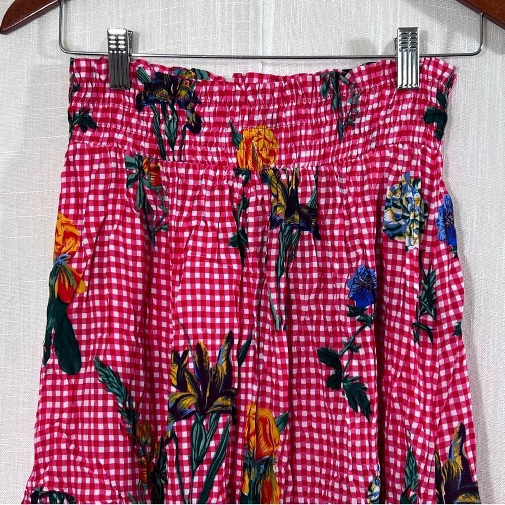 Jenn & Jo NWT Gingham Floral Iris Boho Cottagecore Ruffle Mini Skirt Size S - Picture 9 of 12